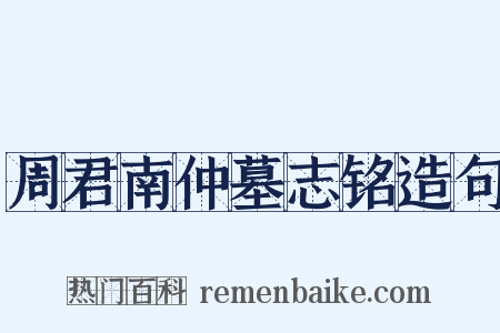 周君南仲墓志铭造句是什么意思的图片